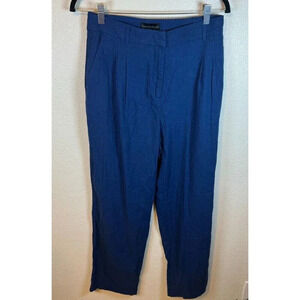 House of Harlow 1960 Navy Blue Linen Blend Trousers Straight Leg Size 6